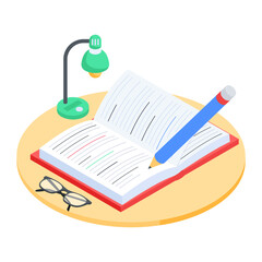 An isometric icon of online education 