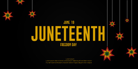 Juneteenth Independence Day June 19. African-American History and Heritage Freedom. Poster banner design vector illustration.