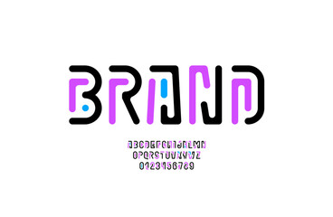 Abstract alphabet font, rounded typography for your designs game or logo or brand name, vector illustration 10EPS