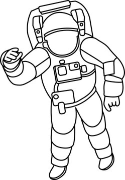 recommend clip art: Planet Astronaut Outline Illustration Vector