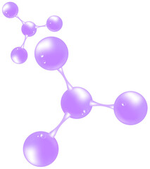 a molecule, Hyaluronic acid skin solutions, purple collagen, and vitamin drop