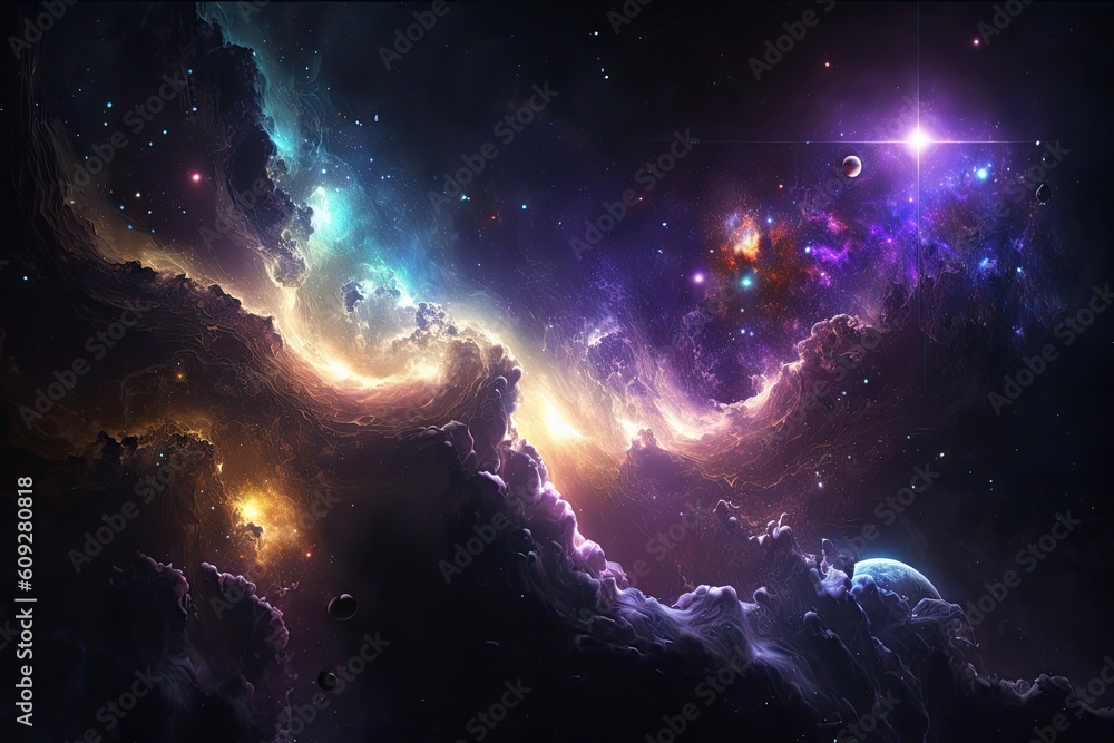 Canvas Prints space background deep space full stars shiny beautiful. generative ai aig15.