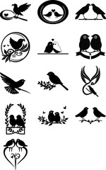 Illustration packages of various birds produced by themselves
