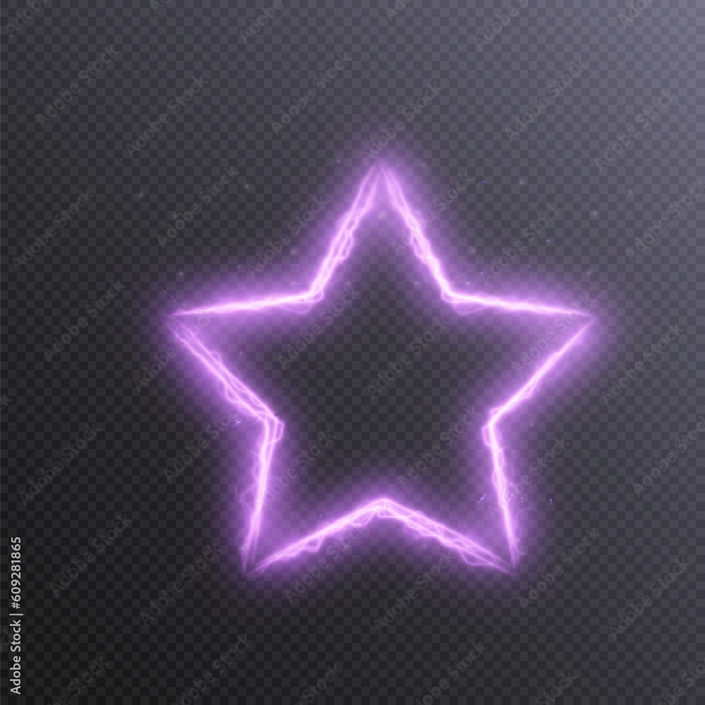 Poster star frame with sparks and flame light effects, shining luxury banner vector illustration. for web d