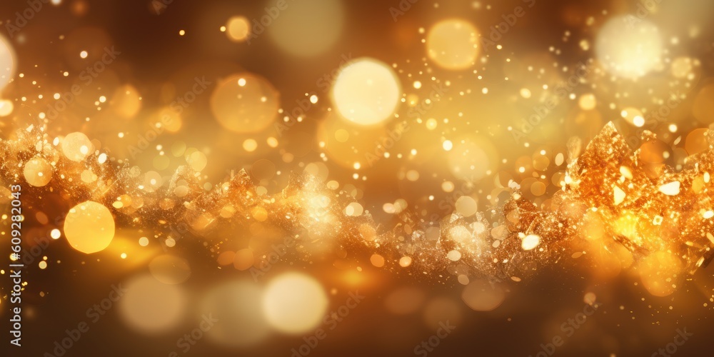 Poster a gold abstract bokeh background. generative ai image aig30.