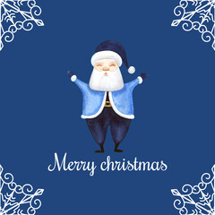 Christmas card with cute santa