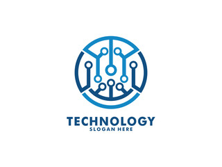 Technology logo vector, Abstract Tech Logo design template 