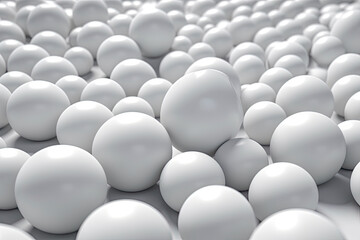 Illustration for advertising. Abstraction from spheres. Flying spheres on a white background. 3d rendering.AI Generative