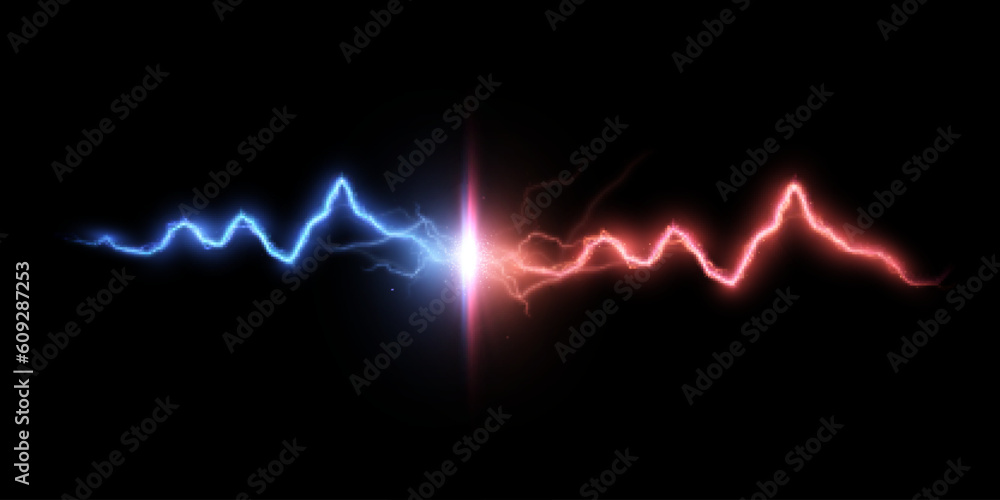 Aufkleber abstract flash of light with elements of electric discharge, lightning. high current, power. vector 