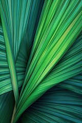 Striped of palm leaf, abstract green texture background. Generative AI