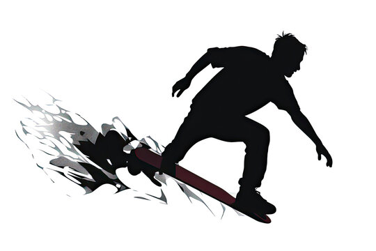 skateboarder silhouettes.AI Generative