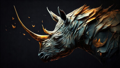 Rhinoceros Animal Abstract Wallpaper Contrast