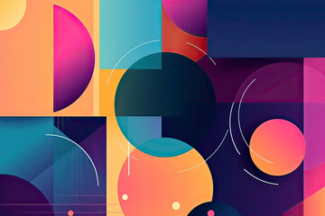 Abstract geometric shapes, cute funny elements compositions in doodle style.AI Generative