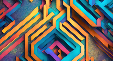 Colorful Geometric Design in Modern Cityscape