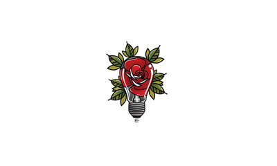 old school light bulb flash tattoo. Can be used as Logo, Brands, Mascots, tshirt, sticker,patch and Tattoo design.