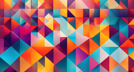 Colorful Geometric Composition with Abstract Patterns