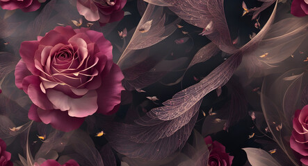Blooming Beauty: Delicate and Fragrant Floral Garden with Romantic Pink and Purple Roses