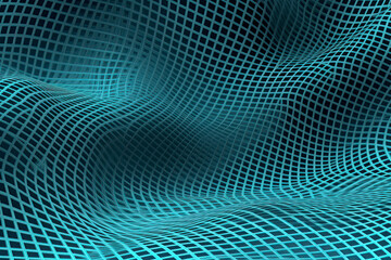 Background with convex forms. Grid surface with ripples and reflections. 3d dynamic .AI Generative