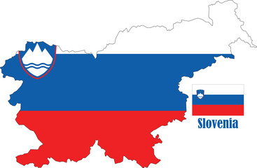 Slovenia Map and Flag