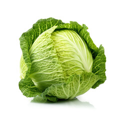 Fototapeta premium Cabbage on white background. Generative AI