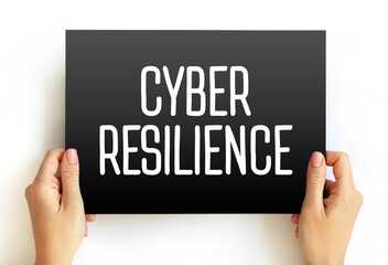 Cyber Resilience text on card, concept background