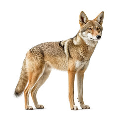 Coyote on white background. Generative AI