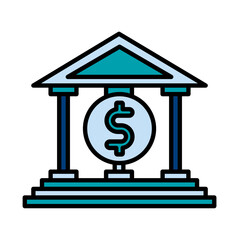Filled Line Bank design vector icon design vector line icon svg
