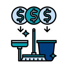 Filled Line Cleaning Cost design vector icon design vector line icon svg