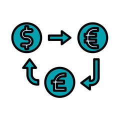 Filled Line Currency design vector icon design vector line icon svg
