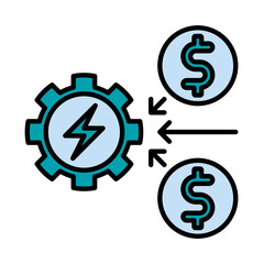 Filled Line Electricity cost design vector icon design vector line icon svg