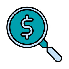Filled Line Money Search design vector icon design vector line icon svg