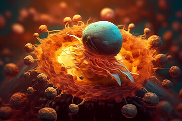 Prostate cancer, slow growing cancer in old age. Generative AI.