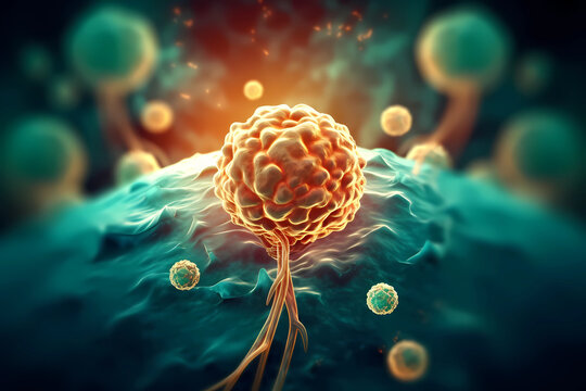 Prostate cancer, slow growing cancer in old age. Generative AI.