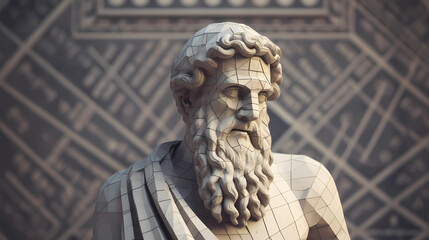 Pythagoras of Samos, mathematician and Greek philosopher. Generative AI. - obrazy, fototapety, plakaty