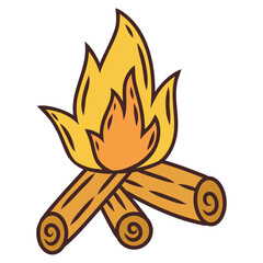campfire wooden icon