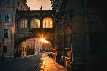 Sunset in the Streets of Dresden, Germany