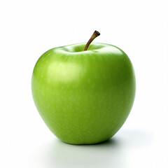Green apple fruit on white background. Generative AI
