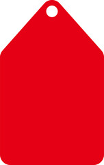 Red price tag. Special offer shopping discount label. Retail paper sticker. Blank promotional sale badge. Vector illustration.