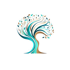 Tree logo idea tattoo for men or women. Generative AI.
