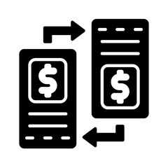 Solid Mobile Money Transfer design vector icon design vector line icon svg