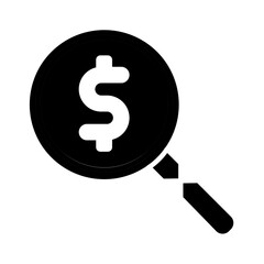 Solid Money Search design vector icon design vector line icon svg