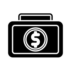 Solid Money Suitcase design vector icon design vector line icon svg