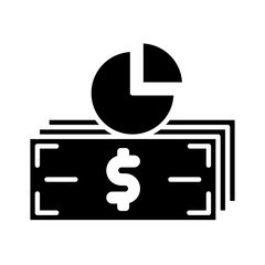 Solid Percentage of Financial activity design vector icon design vector line icon svg