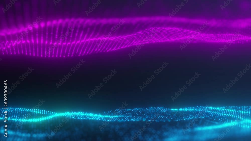 Poster technology connection digital big data concept. abstract of digital data flows in pink and blue back