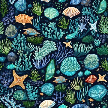 Dive into the beauty of the sea with patterns seamless pattern