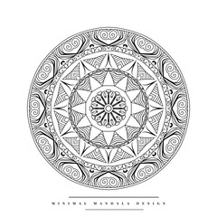 Arabesque mandala coloring page with nature-inspired elements