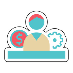 Sticker Admin design vector icon design vector line icon svg