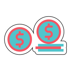 Sticker Coins design vector icon design vector line icon svg