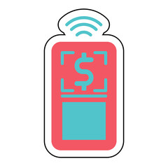 Sticker Electronic Money design vector icon design vector line icon svg