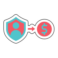Sticker Security Cost design vector icon design vector line icon svg